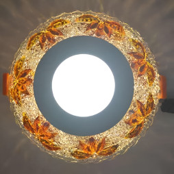 LED panel Lemanso "Palm" 3+3W with yellow backlight 350Lm 4500K 175-265V / LM1010 circle