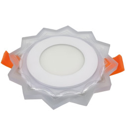 LED panel Lemanso "Sun" 3+3W with red backlight 350Lm 4500K 175-265V / LM907 circle