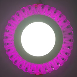 LED panel Lemanso "Spiral" 3+3W with pink backlight 350Lm 4500K 175-265V / LM1009 circle