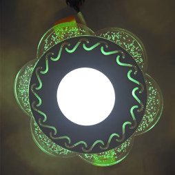 LED panel Lemanso "Shadow" 3+3W with green backlight 350Lm 4500K 175-265V / LM1017 circle