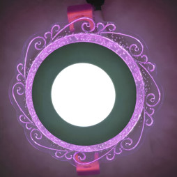 LED panel Lemanso "Wave" 3+3W with pink backlight 350Lm 4500K 175-265V / LM1016 circle