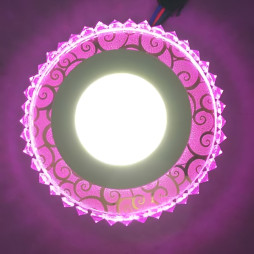 LED panel Lemanso 3+3W with RGB backlight 350Lm 4500K 175-265V / LM1013 round + remote