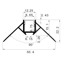Aluminum profile for LED strip for plasterboard AL-21-2 3 meters anodized external corner LEDUA
