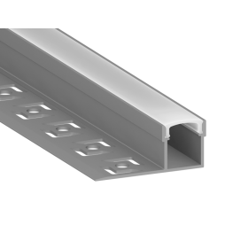 Aluminum profile for LED strip for plasterboard AL-21-3 3 meters anodized for plaster side LEDUA