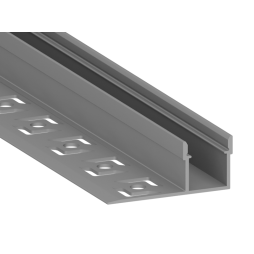 Aluminum profile for LED strip for plasterboard AL-21-3 3 meters anodized for plaster side LEDUA