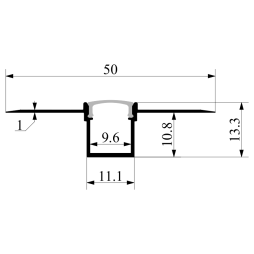 Aluminum profile for LED strip for plasterboard AL-21-4 3 meters anodized under plaster LEDUA
