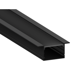 Aluminum profile for LED strip AL-54 2 meters black profile, black recessed diffuser LEDUA