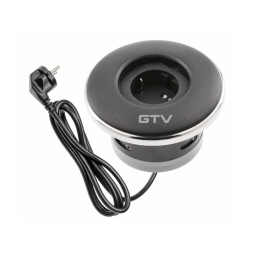 SHUTTER extension cord 1 SCHUKO socket, cable with plug 1.5m 180-250V black GTV