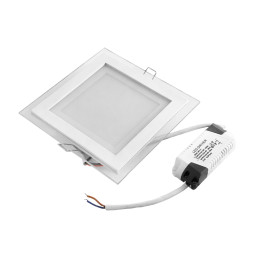 LED recessed DownLight square lamp 220V SMD24/012/003S cw,ww,w 12W(glass)