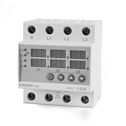 Three-phase voltage and current control relay VIDEX RESIST 145-300V 1-63A