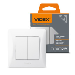 Two-button switch white VIDEX BINERA