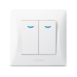 Two-button switch with backlight white VIDEX BINERA