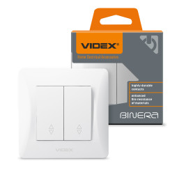Two-button switch through white VIDEX BINERA