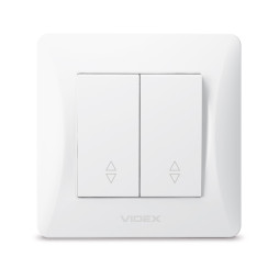 Two-button switch through white VIDEX BINERA
