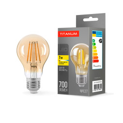 LED lamp TITANUM Filament A60 7W E27 2200K bronze