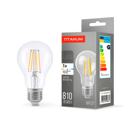 LED lamp TITANUM Filament A60 7W E27 4100K