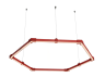 Lamp collapsible LED pendant, Hexagon, Honeycomb, ceiling "Hexagon mini" hexagon 110-240V 24W 3500k 500*6 red housing LEDUA