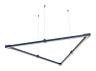 LED pendant lamp, ceiling lamp "Delta mini" triangle 110-240V 24W 3500k1000*1000*1000 blue body LEDUA