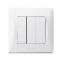 Three-button switch white VIDEX BINERA