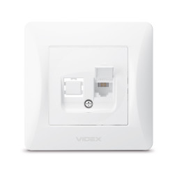 Single telephone socket CAT3 white VIDEX BINERA