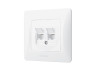 Single telephone socket CAT3+CAT3 white VIDEX BINERA