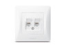 CAT6+CAT6 double computer socket white VIDEX BINERA