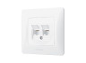 CAT6+CAT6 double computer socket white VIDEX BINERA
