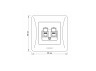 CAT6+CAT6 double computer socket white VIDEX BINERA