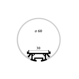 Aluminum profile for LED strip AL-30 1 meter anodized hanging round LEDUA