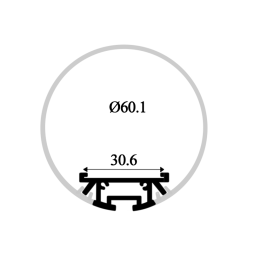 Aluminum profile for LED strip AL-30 2 meters anodized hanging round LEDUA
