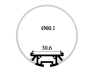 Aluminum profile for LED strip AL-30 2 meters anodized hanging round LEDUA