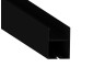 Aluminum profile for LED strip AL-31 1 meter black hanging, surface mounted LEDUA