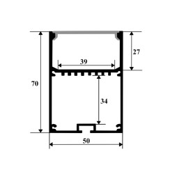 Aluminum profile for LED strip AL-31 2 meters black hanging, surface mounted LEDUA