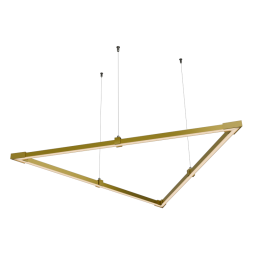 LED pendant lamp, ceiling lamp "Delta 2 mini" triangle 110-240V 48W 3500k 2000*2000*2000 gold body LEDUA