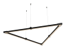LED pendant lamp, ceiling lamp "Delta 2 mini" triangle 110-240V 48W 3500k 2000*2000*2000 black housing LEDUA