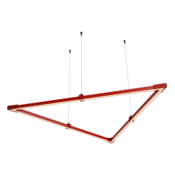LED pendant lamp, ceiling lamp "Delta 2 mini" triangle 110-240V 48W 3500k 2000*2000*2000 red housing LEDUA