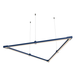 LED pendant lamp, ceiling lamp "Delta 2 mini" triangle 110-240V 48W 3500k 2000*2000*2000 blue housing LEDUA
