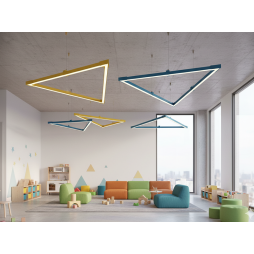 LED pendant lamp, ceiling lamp "Delta 2 mini" triangle 110-240V 48W 4500k 2000*2000*2000 red body LEDUA