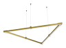 LED pendant lamp, ceiling lamp "Delta 2 mini" triangle 110-240V 48W 6500k 2000*2000*2000 gold body LEDUA