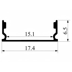 Aluminum profile for LED strip AL-83 2 meters anodized overhead without diffuser "Some deformation" LEDUA