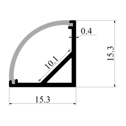 Aluminum profile for LED strip AL-06 2 meters (50 grams per 1m) anodized corner "In places deformation" LEDUA