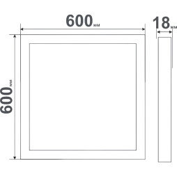 LED panel Lemanso 45W 3700LM 6500K 180-265V / LM1000 6pcs/box external+recessed (metal.draw inside) (crushed ice)