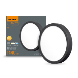 LED Round surface-mounted lamp VIDEX 18W 5000K Black