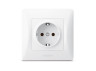 Single socket with grounding white VIDEX BINERA