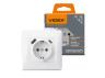 Single socket with grounding with USB+USB-C white VIDEX BINERA