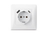 Single socket with grounding with USB+USB-C white VIDEX BINERA
