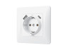 Single socket with grounding with USB+USB-C white VIDEX BINERA