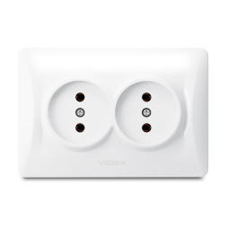 Double socket white VIDEX BINERA