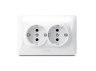Double socket with grounding white VIDEX BINERA
