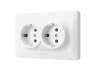Double socket with grounding white VIDEX BINERA